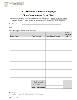 Firm Contributions Cover Sheet