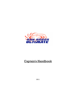 Captain`s Handbook - Ann Arbor Ultimate