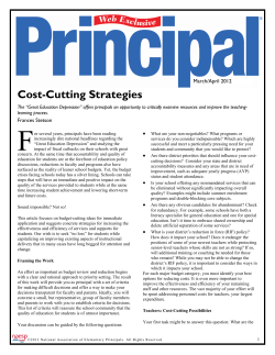 Cost-Cutting Strategies - National Association of Elementary School