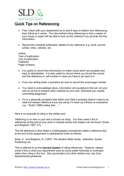 Quick Tips on Referencing