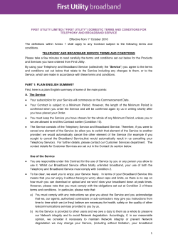 DOMESTIC TERMS AND CONDITIONS FOR