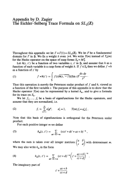 Appendix by D. Zagier The Eichler
