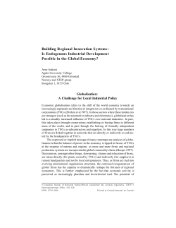 Building Regional Innovation Systems: Is Endogenous Industrial