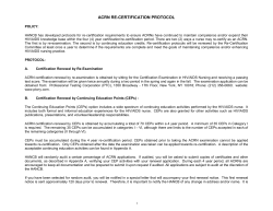acrn re-certification protocol - HIV/AIDS Nursing Certification Board