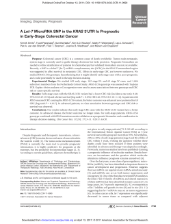 A Let-7 MicroRNA SNP in the KRAS 3 UTR Is