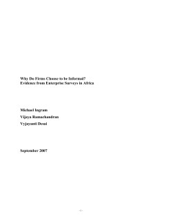 The Decision for Informal Firms to Formalize