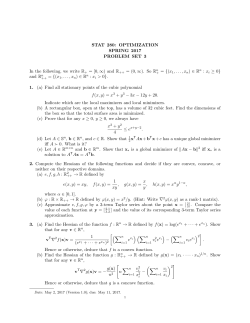 STAT 280: OPTIMIZATION SPRING 2017