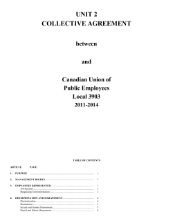 UNIT 2 COLLECTIVE AGREEMENT between