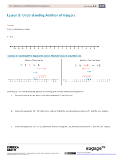 Lesson 3: Understanding Addition of Integers