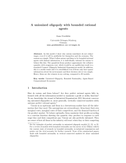 A unionized oligopoly with bounded rational agents