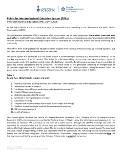 Points for Interprofessional Education System (PIPEs