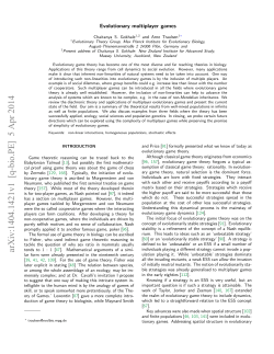 Evolutionary Multiplayer Games