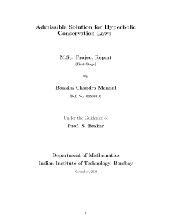 Admissible Solution for Hyperbolic Conservation Laws