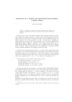 EXISTENCE OF A SIMPLE AND EQUITABLE FAIR DIVISION: A