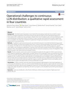 Operational challenges to continuous LLIN distribution: a qualitative