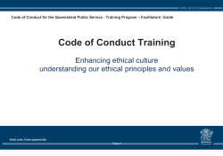 1 - Conduct and performance
