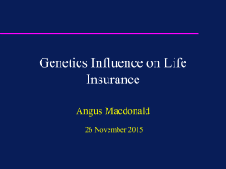Genetics and Insurance: An Actuary`s View
