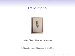 The Sheffer Box - Group in Logic and the Methodology of Science