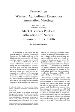 Market Versus Political Allocations of Natural Resources in the 1980s