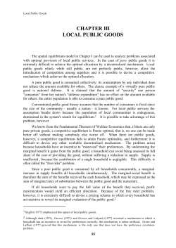 CHAPTER III LOCAL PUBLIC GOODS