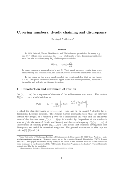Covering numbers, dyadic chaining and discrepancy