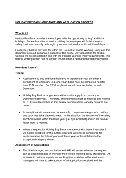 Holiday Buy Back Guidance and Application - interchange