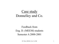 Case study Donnelley and Co.