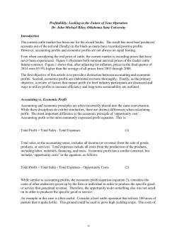 Looking to the Future of Your Operation Dr. John Michael Riley