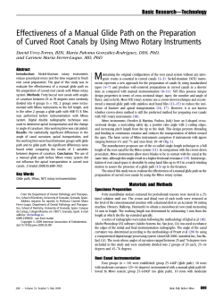 Effectiveness of a Manual Glide Path on the Preparation of Curved