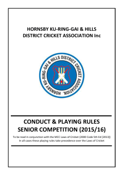 Section A: Playing hours, intervals and loss of playing time