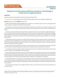Modulate the Gut Microbiota by Mediterranean Diet is a Good