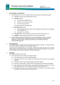 Purchase Terms and Conditions