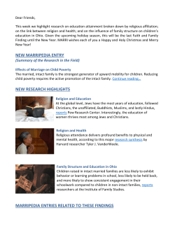 NEW MARRIPEDIA ENTRY NEW RESEARCH HIGHLIGHTS