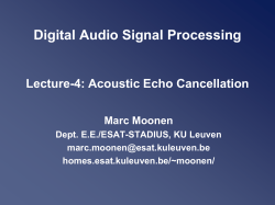 Adaptive Filtering Algorithms - Home pages of ESAT