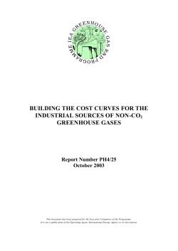 building the cost curves for the industrial sources of non