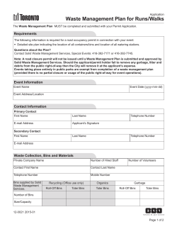 Waste Management Plan for Runs/Walks