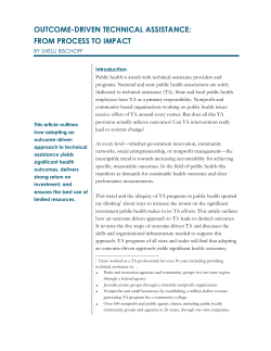 Outcome-Driven Technical Assistance: From