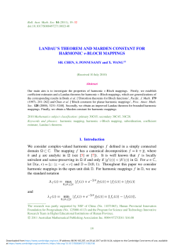 LANDAU`S THEOREM AND MARDEN CONSTANT FOR
