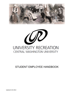 student employee handbook - Central Washington University