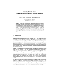 Taking it to the limit: Approximate reasoning for Markov processes