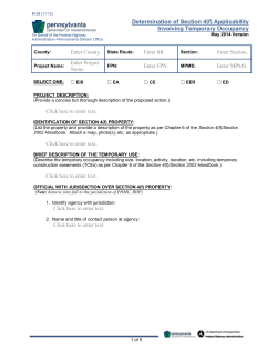 Determination of Section 4(f) Applicability Involving