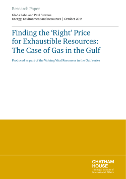 Price for Exhaustible Resources: The Case of Gas