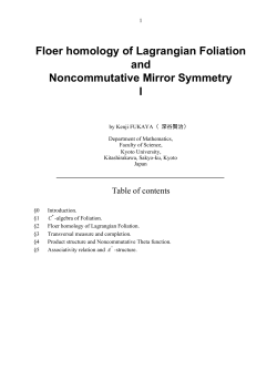 Floer homology of Lagrangian Foliation and Noncommutative Mirror