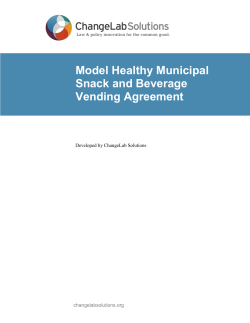 Model Healthy Beverage Vending Agreement