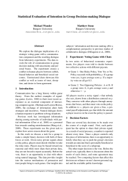 Statistical Evaluation of Intention in Group Decision