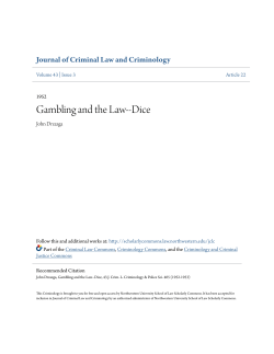 Gambling and the Law--Dice - Northwestern University School of
