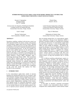 Accepted for Publication ABSTRACT Simulation modeling combined