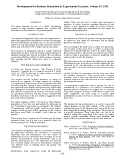 an effective role-playing exercise for teaching requisite