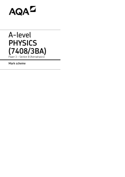 A-level Physics Specimen mark scheme Paper 3: Section B