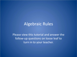 Algebraic Rules